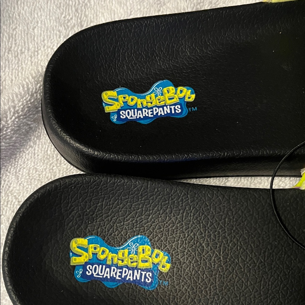 SpongeBob SquarePants Men Slide Sandals - Black, Yellow, Purple - Picture 2 of 5
